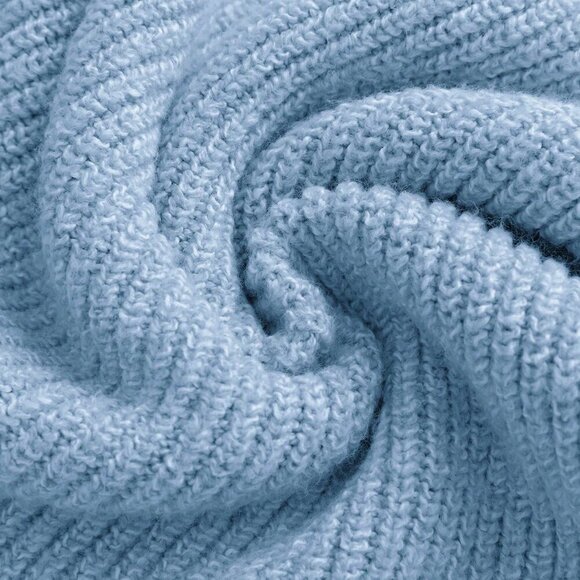 Blue Casual Women's High Neck Batwing Sleeve Sweater - Picture 8 of 8